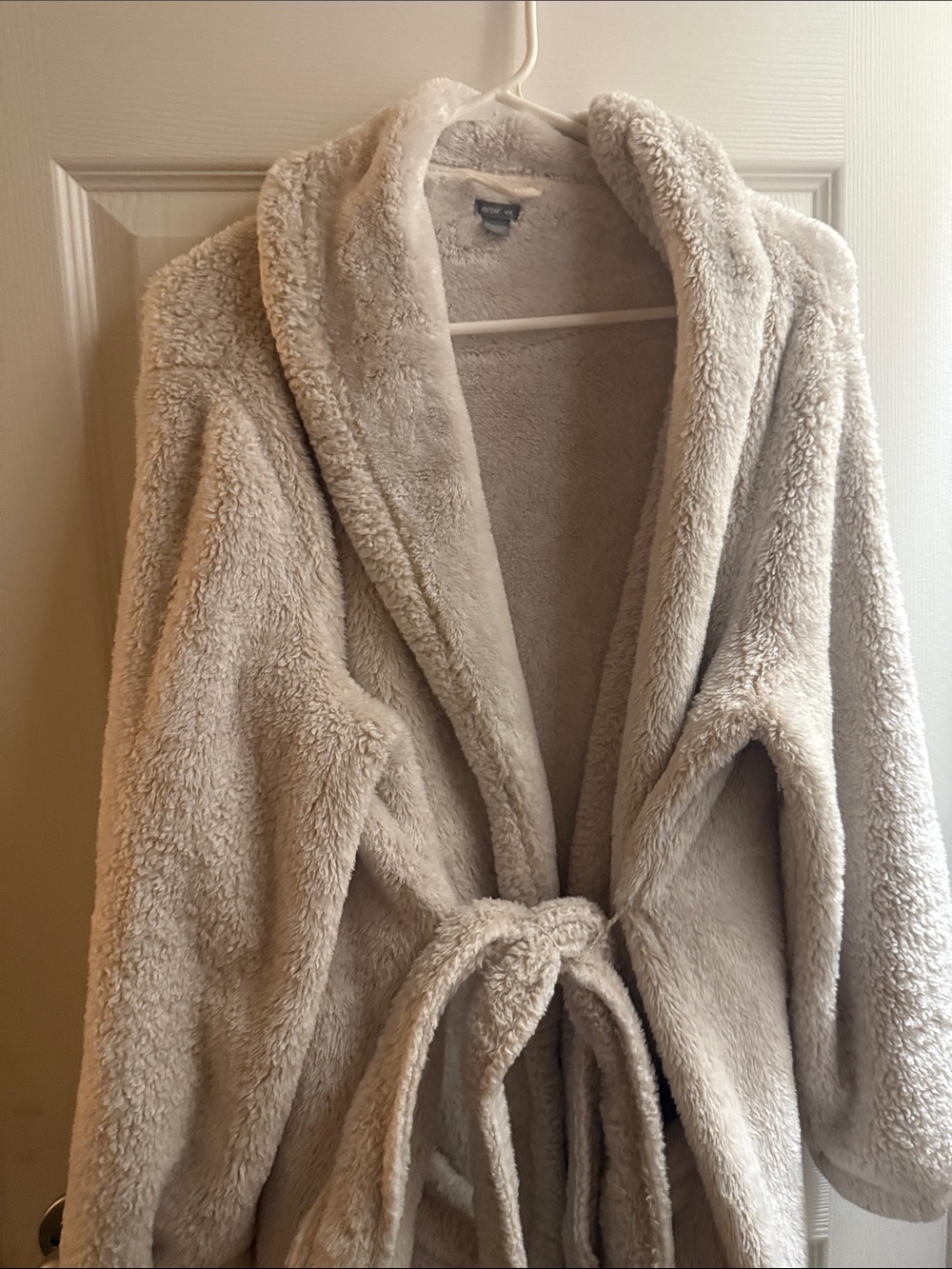 aerie Plush Shawl-Collar Teddy Jacket - Cream